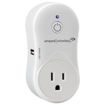 Digital Products International Amped Wireless WiFi Smart Plug Single Receptacle w/ USB