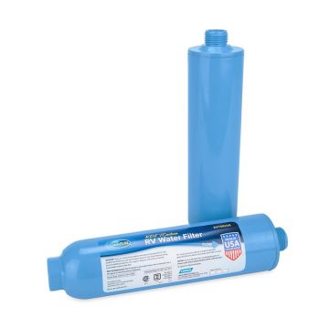 Camco TastePure KDF/Carbon Inline Exterior Water Filter Replacements - 2 Pack