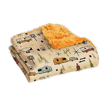 Camp Casual The Throw - Road Trip in Retro Print/Pumpkin