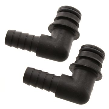 FloJet 90° L Quad Port x 1/2" Barb Fitting