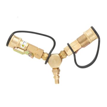Marshall Propane Quick Connect Y Adapter Fitting With Shut Offs