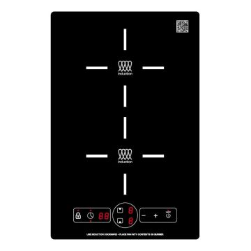 Pinnacle Appliances Black 13” Built-In Two Burner Stove Induction Cooktop