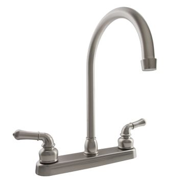 DURA J-Spout Brushed Satin Nickel RV Kitchen Faucet