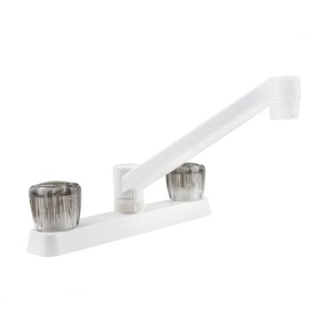 DURA Two Handle Non-Metallic White RV Kitchen Faucet