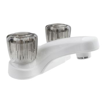 DURA Smoked Handeled Non-Metallic White RV Lavatory Faucet