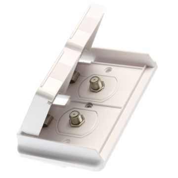 Prime Products Polar White Dual Outdoor TV Outlet