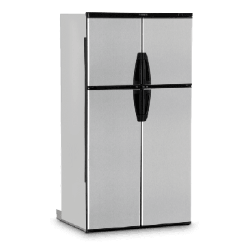 Dometic RM1350SLMSS RV Gas Absorption Refrigerator, front view with doors closed. 