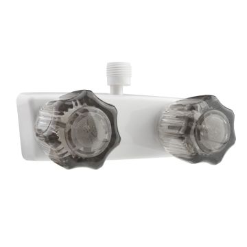 DURA White Non-Metallic Smoked Handled Shower Diverter