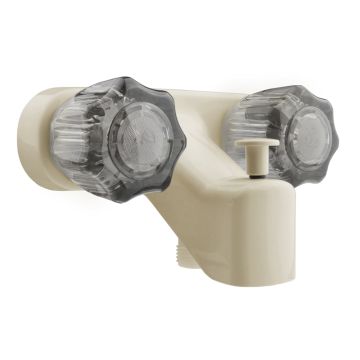 DURA Bisque Parchment RV Tub & Shower Smoked Knobs Diverter Faucet