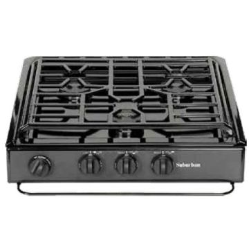 Suburban Black Sealed Burner 3-Burner Slide-In Cooktop