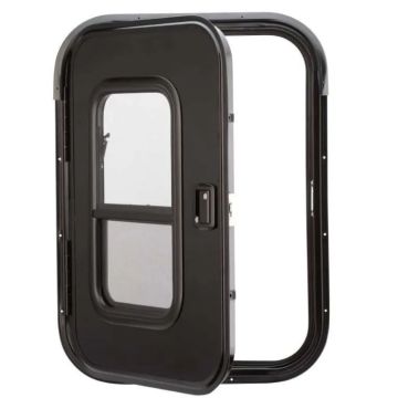 Lippert Black Challenger 805 Teardrop Trailer LH Entry Door with Window
