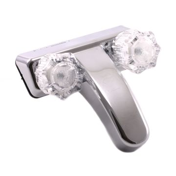 Utopia Chrome Double Clear Acrylic Ball Handled Lavatory Faucet 20377R207