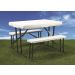 Faulkner Folding White Picnic Table and Nesting Benches